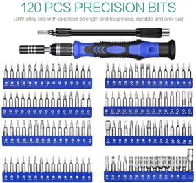 img 3 attached to Набор прецизионных отверток ORIA (улучшенная версия) - 142 в 1 комплект с 120 насадками для отверток, портативная сумка для смартфонов, MacBook, ноутбуков, часов - синий