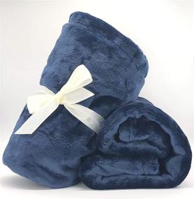 img 4 attached to 🔵 Premium Coral Fleece Ultra Soft & Warm Winter Baby Throw Blanket - 30x40 Inches Super Fluffy and Cozy Flannel Receiving Blanket for Girls and Boys - Ideal for Crib, Stroller, Swaddle, Car Seat, and Pet Use (Navy)