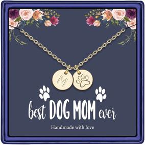 img 4 attached to 🐾 14k Gold Filled Dog Mom Gifts Necklace - Initial Letter Alphabet Disc with Puppy Paw Print for Women & Girls - Pet Dog Lovers Necklace - Perfect Gift for Dog Moms