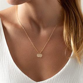 img 1 attached to 🐾 14k Gold Filled Dog Mom Gifts Necklace - Initial Letter Alphabet Disc with Puppy Paw Print for Women & Girls - Pet Dog Lovers Necklace - Perfect Gift for Dog Moms