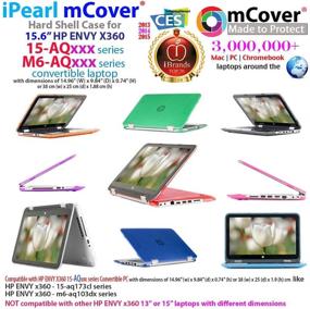 img 3 attached to 💻 mCover iPearl Aqua Hard Shell Case for 15.6" HP Envy X360 15-AQxxx / M6-AQxxx Series (15-AQ173cl / m6-AQ103dx, etc) Convertible laptops (X360-15-AQ)