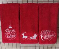 🎅 georgiabags 3 pack towels: 100% cotton, 11"x18" embroidered merry christmas fingertip hand towels - top-quality & festive! logo