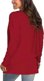 img 1 attached to 👚 CALOER Women's Casual Sweatshirts Long Sleeve V Neck Shirts with Pocket Side Split Tunic Tops - Oversized Fit