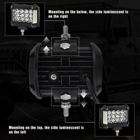 img 2 attached to 🔆 YITAMOTOR Side Shooter LED Light Bar - 2Pcs 4-Inch 76W Cube LED Work Light: Spot Flood Combo Pods for Truck Tractor Car ATV SUV Boat, Offroad Driving Fog Lamp - 2 Year Warranty