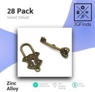 🔑 jgfinds bronze tone key & lock bracelet toggle clasps - set of 28 for diy jewelry making supplies logo