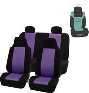 fh group fb102114 classic cloth seat covers (purple) full set with gift – universal fit for cars trucks &amp logo
