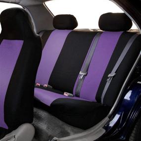 img 2 attached to FH Group FB102114 Classic Cloth Seat Covers (Purple) Full Set With Gift – Universal Fit For Cars Trucks &Amp