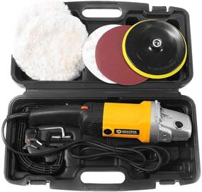 img 4 attached to 🚗 Goplus Electric Car Polisher with Variable 6-Speed Rotary Polisher, 7-Inch Buffer Sander Including Bonnet Pad, 10 Amp, 600-3,100 RPM