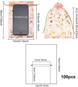 img 3 attached to Pandahall 100PCS Heart Printed Pink Organza Bags: Ideal for Jewelry, Wedding Favors, Candy & Gift Items on Valentine's Day & Breast Cancer Awareness