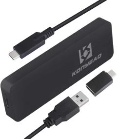 img 4 attached to 💻 KONYEAD USB C to M.2 Nvme SSD Enclosure: High-Speed USB 3.1 Gen 2 Adapter for NVMe PCIE M-Key Drives, Solid Aluminum External Enclosure (Black)