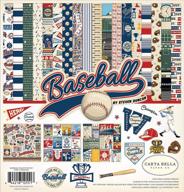 carta bella baseball collection kit paper - brown, red, blue, navy, green, yellow logo