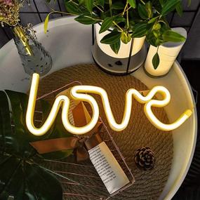 img 2 attached to 🎄 Warm White Love LED Neon Light: A Unique Decorative Novelty for Christmas Party, Children’s Room, Living Room, Bar & Hotel Decoration