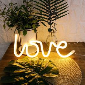 img 1 attached to 🎄 Warm White Love LED Neon Light: A Unique Decorative Novelty for Christmas Party, Children’s Room, Living Room, Bar & Hotel Decoration