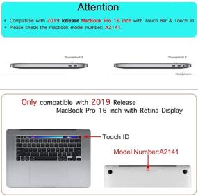 img 3 attached to Jvomk MacBook Pro 16 дюймовый чехол 2019 г. выпуска A2141 со сенсорной панелью &Amp.