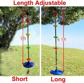 img 2 attached to DUENEW Climbing Rope Tree Swing: Multicolor Platforms & Blue Disc Swings Set, Perfect Outdoor Backyard Playground Playset Accessories for Kids