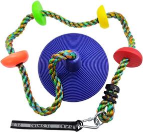 img 3 attached to DUENEW Climbing Rope Tree Swing: Multicolor Platforms & Blue Disc Swings Set, Perfect Outdoor Backyard Playground Playset Accessories for Kids