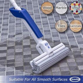 img 3 attached to 🧽 OneTouch Magic: 10-Inch Wide Sponge Mop for Effortless Floor Cleaning in Kitchen and Bathroom