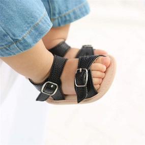 img 3 attached to 👶 Adorable E-FAK Infant Baby Girls Sandals for Summer - Soft PU Leather with Bowknot Detail, Anti-Slip Rubber Sole, Perfect First Walkers Shoes