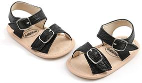 img 1 attached to 👶 Adorable E-FAK Infant Baby Girls Sandals for Summer - Soft PU Leather with Bowknot Detail, Anti-Slip Rubber Sole, Perfect First Walkers Shoes