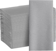 🧻 soft and absorbent gray paper napkins - 100 decorative linen-like dinner napkins, disposable hand napkins for kitchen, bathroom, parties, weddings, dinners, or events logo