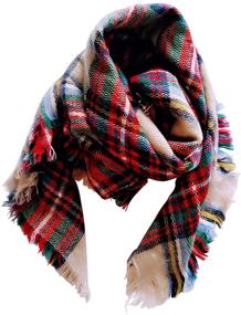 img 4 attached to 🧣 Девушки Jastore Стильный Плед: Красивые аксессуары и модные шарфы для девочек.