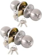 🚪 (2 pack) lanwandeng satin nickel door knobs with lock and keys – ideal for bedroom and bathroom doors, exterior/interior handles логотип