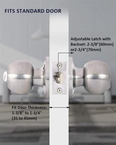 img 3 attached to 🚪 (2 Pack) Lanwandeng Satin Nickel Door Knobs with Lock and Keys – Ideal for Bedroom and Bathroom Doors, Exterior/Interior Handles