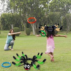 img 2 attached to Inflatable Spider Toss Game for Kids - Halloween Party Toys for Indoor/Outdoor Use, Luau Party Supplies, Halloween School Party Carnival - Set of 2