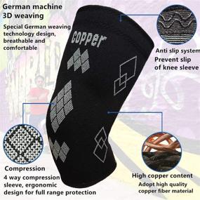 img 3 attached to 🩺 Copper Knee Brace for Arthritis Pain Relief - Supportive Copper Knee Sleeve Compression for Sports, Workouts, and Arthritis Relief in Women & Men