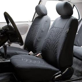 img 3 attached to 🚗 FH Group FB071115 Travel Master Black Seat Covers - Complete Set with Bonus Gift - Universally Compatible