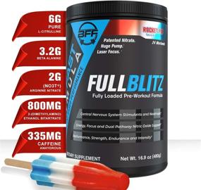 img 3 attached to 🚀 FULLBLITZ Pre-Workout Supplement by BFF Build Fast Formula: Energizing Boost, Nitric Oxide Stimulation, Mental Focus, and Nootropic Blend – 24 Workouts (Rocket Pop)