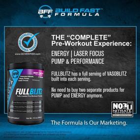 img 1 attached to 🚀 FULLBLITZ Pre-Workout Supplement by BFF Build Fast Formula: Energizing Boost, Nitric Oxide Stimulation, Mental Focus, and Nootropic Blend – 24 Workouts (Rocket Pop)