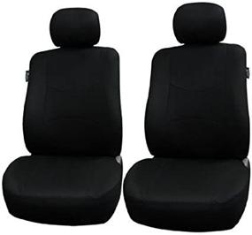 img 1 attached to 🚗 FH Group FB051BLACK102 Car Seat Cover Set - Black, Airbags Compatible (Pack of 2)