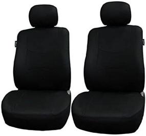 img 3 attached to 🚗 FH Group FB051BLACK102 Car Seat Cover Set - Black, Airbags Compatible (Pack of 2)