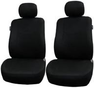 🚗 fh group fb051black102 car seat cover set - black, airbags compatible (pack of 2) logo