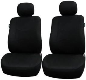 img 4 attached to 🚗 FH Group FB051BLACK102 Car Seat Cover Set - Black, Airbags Compatible (Pack of 2)