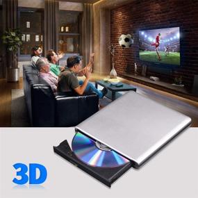 img 1 attached to 📀 High-speed USB 3.0 and Type-C External Blu-ray Drive for MacBook & Windows - Slim, Portable and 3D Enabled!
