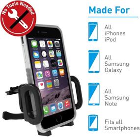 img 3 attached to 🚗 Macally MCARVENT Universal Car Vent Phone Holder Mount - 360° Rotatability, Metal Spring Clip - iPhone XS XS MAX XR X 8 Plus, Samsung S9 S9 Plus S8, and More Smartphones