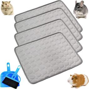 img 4 attached to 🐹 kathson Washable Guinea Pig Cage Liner Hamster Bedding - Super Absorbent Pet Mat with Cage Cleaner Set