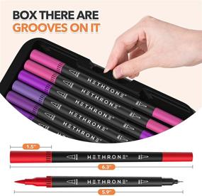 img 1 attached to 🎨 Hethrone 120 Dual Brush Pen Markers - Adult Coloring Book Markers for Optimal Coloring Experience