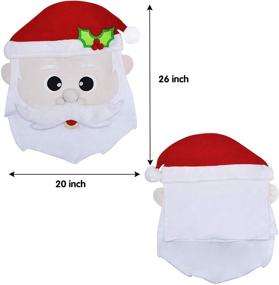 img 1 attached to 🎅 JOYIN Christmas Santa and Reindeer Chair Slip Covers: Festive Indoor Décor, Party Supplies, Restaurant Holiday Decorations