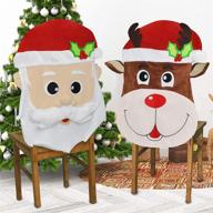 🎅 joyin christmas santa and reindeer chair slip covers: festive indoor décor, party supplies, restaurant holiday decorations logo