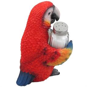 img 1 attached to 🦜 Tropical Parrot Glass Salt and Pepper Shaker Set with Holder Figurine - Ideal for Beach Bar or Restaurant, Nautical Kitchen Table, Decorative Macaw and Bird Sculpture Spice Rack Gifts…