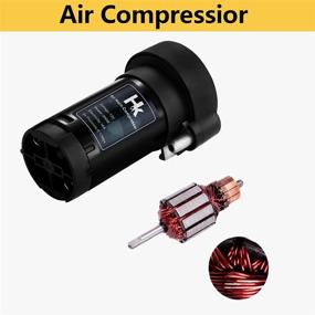 img 1 attached to 🚗 Super Loud HK 12V 150db Car Air Horn Kit for Any 12V Vehicles - Dual Trumpet Air Horn with Compressor, Suitable for Trucks, Lorrys, Trains, Boats, Cars, Vans (Black)