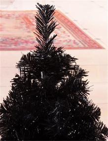 img 3 attached to 3-футовая искусственная елка для Рождества с пластиковой подставкой – черная, идеальная для дома, офиса и праздничного украшения