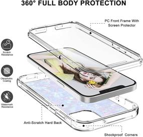 img 1 attached to 📱 COANJIUO iPhone 12 Pro Max Case: 360°Full Body Protective Shockproof TPU Bumper with Built-in Screen Protector - Women Colorful Phone Armor Cover (A-1)