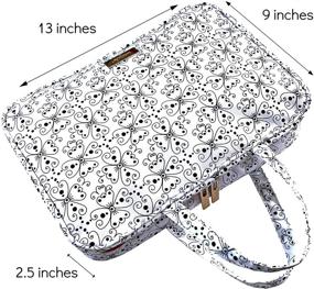 img 2 attached to 🌺 Black & White Floral Makeup Travel Bag with Brush Compartment – Portable Cosmetic Case Organizer for Toiletry Storage