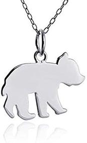 img 1 attached to 🐻 Adorable Sterling Silver Baby Bear Cub Charm Necklace - FashionJunkie4Life, 18" Chain