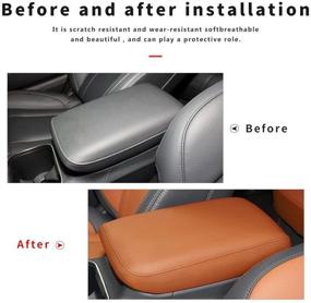 img 2 attached to Превосходное кожаное покрытие подлокотника для Subaru 🏞️ Outback Legacy - защита сиденья и органайзер для консоли