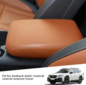 img 3 attached to Превосходное кожаное покрытие подлокотника для Subaru 🏞️ Outback Legacy - защита сиденья и органайзер для консоли